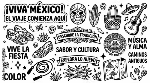 Mexico Culture Icons: Fiesta, Music, Travel, Food, Tradition