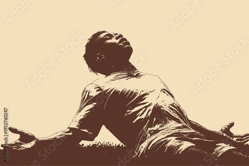 A vector illustration of a soccer player celebrating a goal by sliding on his knees and spreading his arms.