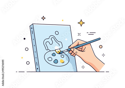 Finishing touches on artwork featuring a detailed canvas with subtle highlights being carefully refined by a steady hand holding a fine brush, symbolizing