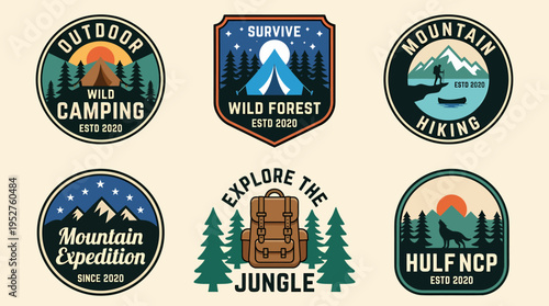 Outdoor Adventure Badges: Camping, Hiking, Exploration