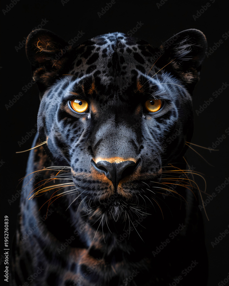 Obraz premium Close-up of a black panther (Panthera pardus) 