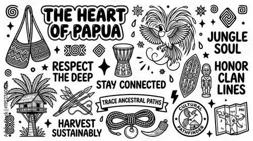 Papua New Guinea Culture Symbols & Illustrations