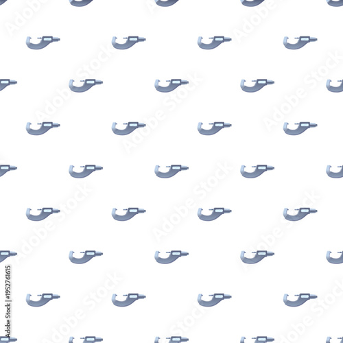 Micrometer tools arranging in a seamless pattern on a white background