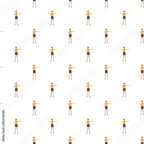 Football referee character showing a signal on a white background creating a repetitive pattern