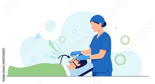 Anesthesiologist Administering Oxygen Mask to Patient Before Surgery