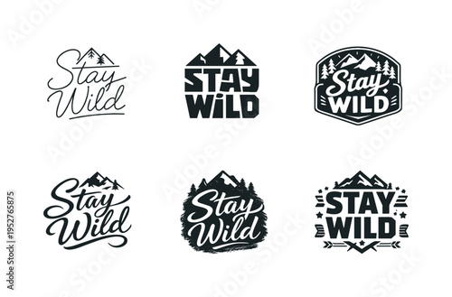 Create Consistently. Set lettering. harmonious lettering variations of the same emblematic concept, each with different artistic interpretation (Modern minimal