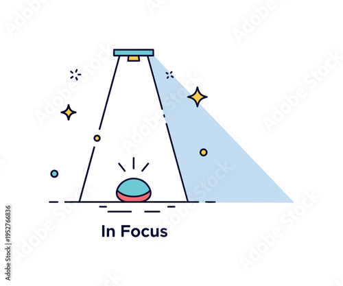 Shadows and light dramatic spotlight scene featuring a simple object under a focused beam with a long soft shadow extending behind, symbolizing attention,