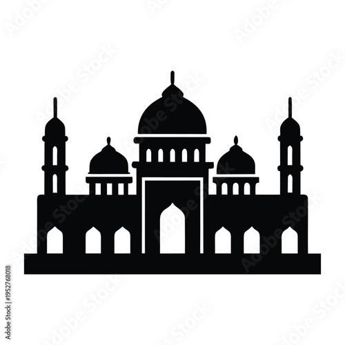  Lucknow Skyline Monoline Icon with Bara Imambara