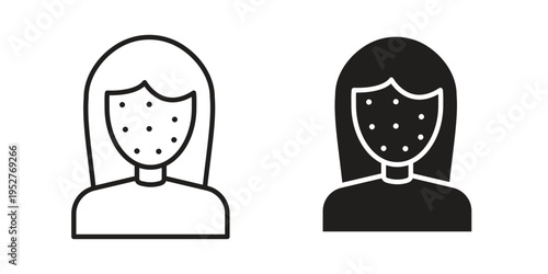 Acne icon Line Design Vector Illustration. Solid Black icons