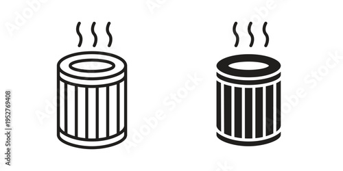 Air filter icon Line Design Vector Illustration. Solid Black icons