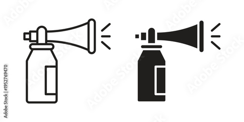 Air horn icon Line Design Vector Illustration. Solid Black icons