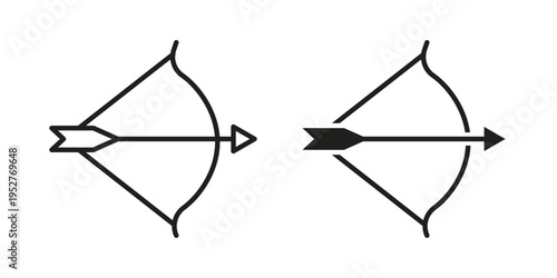 Archery icon Line Design Vector Illustration. Solid Black icons