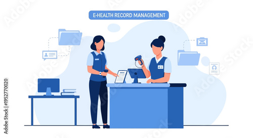 E-Health Record Management: Digital Patient Data at Clinic Reception