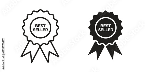 Best seller icon Line Design Vector Illustration. Solid Black icons