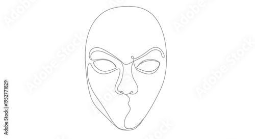 Vector illustration of a creepy face mask