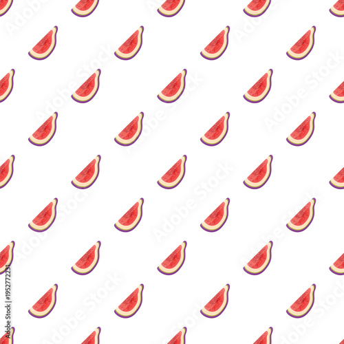 Fig wedges creating a vibrant seamless pattern illustration