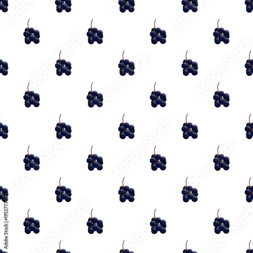 Repeating bunches of dark grapes forming a fresh and healthy fruit pattern