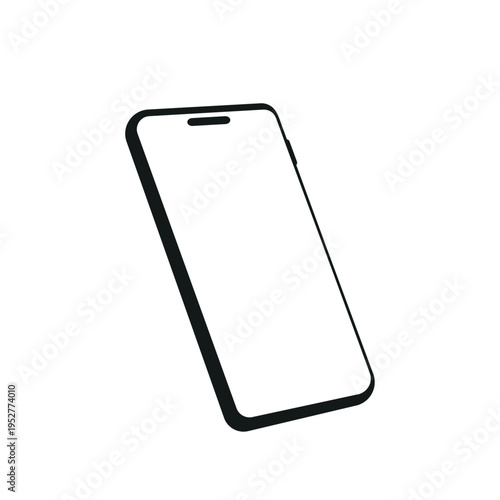 シンプルデバイスモックアップシリーズ – 斜めスマートフォン コピースペース付きベクター素材