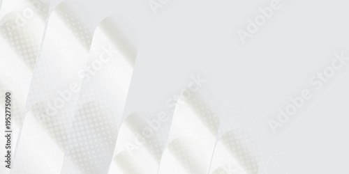 Grey white abstract background paper shine and layer element vector for presentation design.