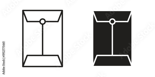 Document envelope icon Line Design Vector Illustration. Solid Black icons