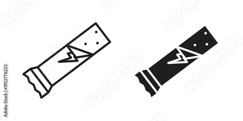 Energy bar icon Line Design Vector Illustration. Solid Black icons