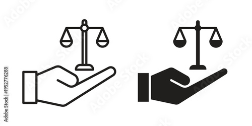 Ethics icon Line Design Vector Illustration. Solid Black icons