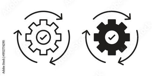 Execution icon Line Design Vector Illustration. Solid Black icons