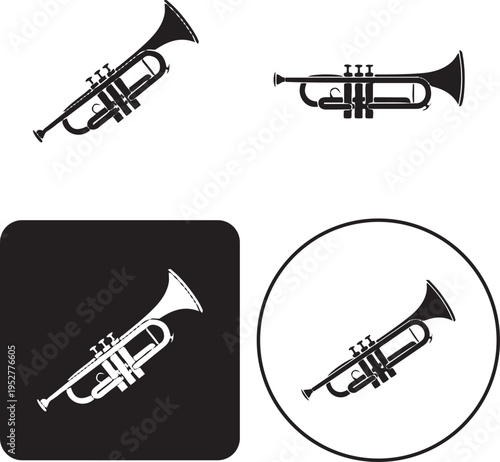 Instrument illustration clarinet silhouette music logo orchestra icon musical outline concert jazz sound classical flute.