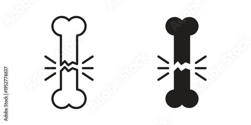 Fracture icon Line Design Vector Illustration. Solid Black icons
