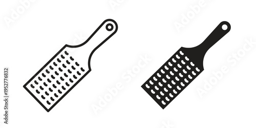 Grater icon Line Design Vector Illustration. Solid Black icons