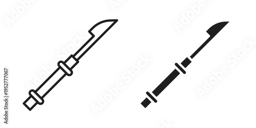 Harpoon icon Line Design Vector Illustration. Solid Black icons