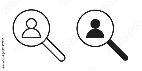 Hiring icon Line Design Vector Illustration. Solid Black icons