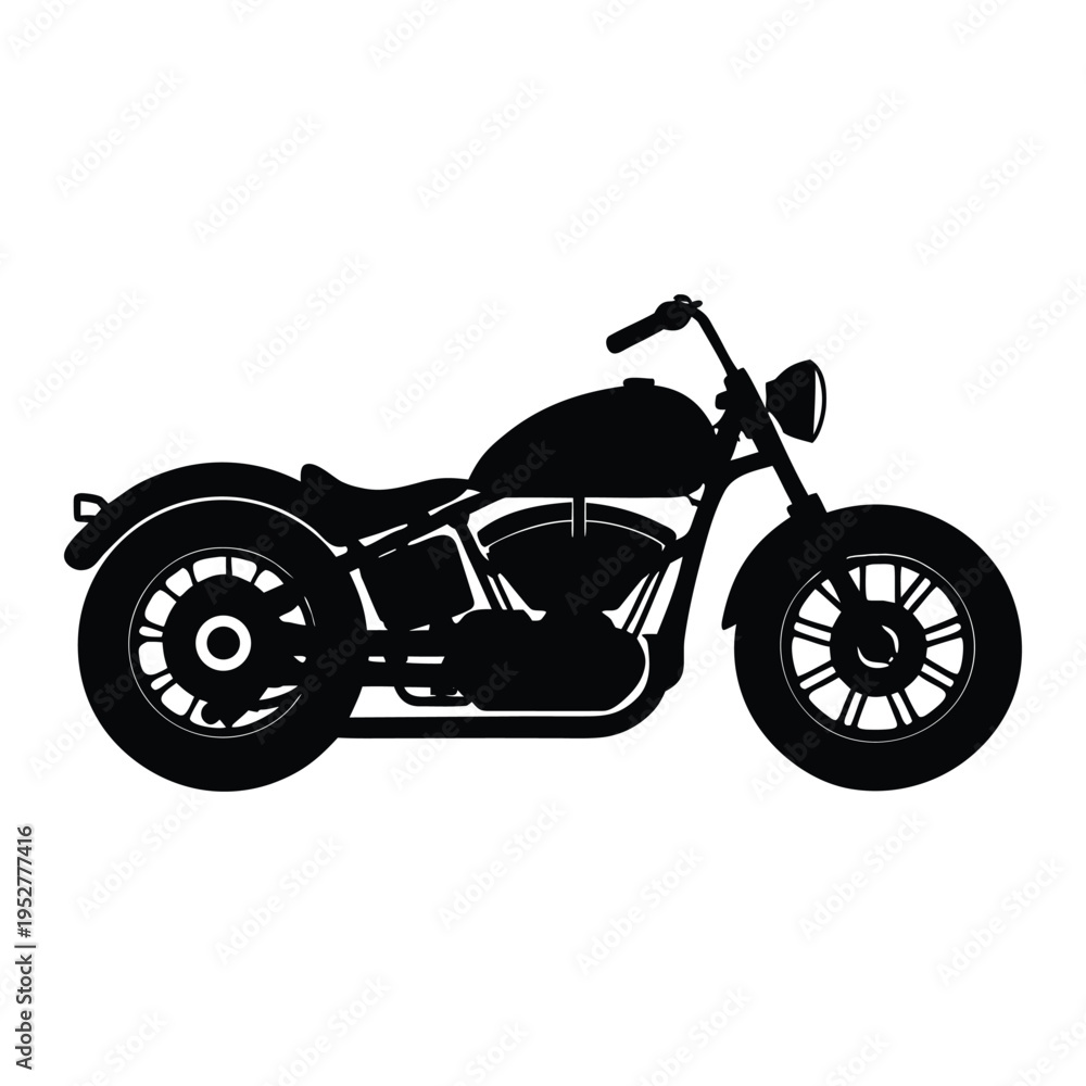 Fototapeta premium Custom Bobber Motorcycle Silhouette Vector 