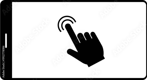 finger tapping on a tablet or smartphone screen illustrating touch interface technology and digital interaction for modern user experience