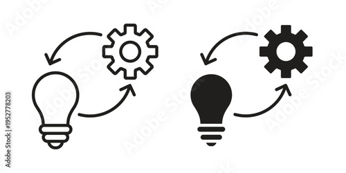 Implementation icon Line Design Vector Illustration. Solid Black icons