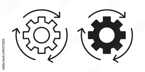 Implementation icon Line Design Vector Illustration. Solid Black icons