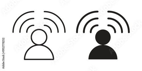 Influencer icon Line Design Vector Illustration. Solid Black icons