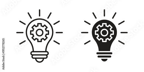 Innovation icon Line Design Vector Illustration. Solid Black icons