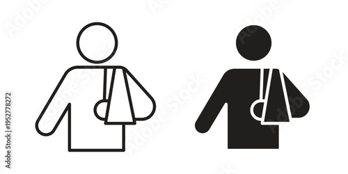 Injury icon Line Design Vector Illustration. Solid Black icons