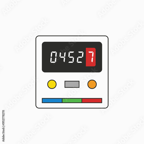 Digital Counter Meter with Numerical Display and Control Buttons