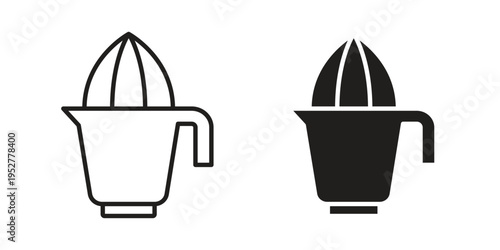 Juicer squeezer icon Line Design Vector Illustration. Solid Black icons