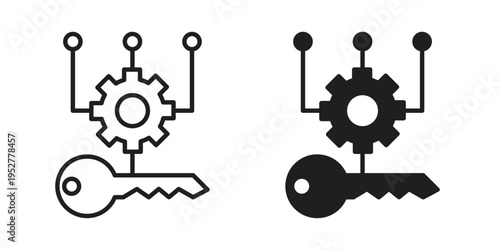 Key factor icon Line Design Vector Illustration. Solid Black icons