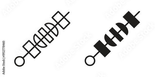 Kebab icon Line Design Vector Illustration. Solid Black icons