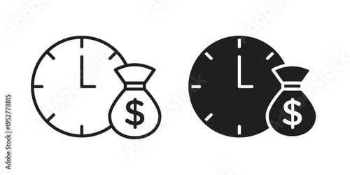 Long term investment icon Line Design Vector Illustration. Solid Black icons