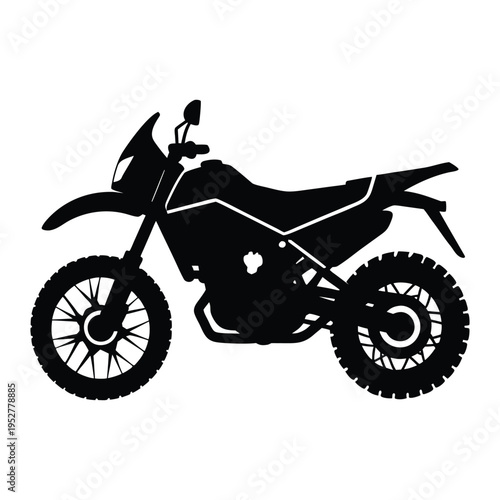 Dual Sport Motorcycle Silhouette Vector
