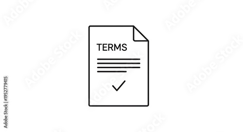 Document with "TERMS" text and checkmark, representing agreement and approval