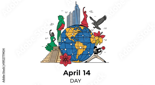 Diverse Global Symbols and Cultural Elements Representing International Day isolated on transparent background