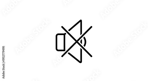 Mute Icon, Silent Speaker Symbol, No Sound Notification, Audio Off, Muted Volume Control