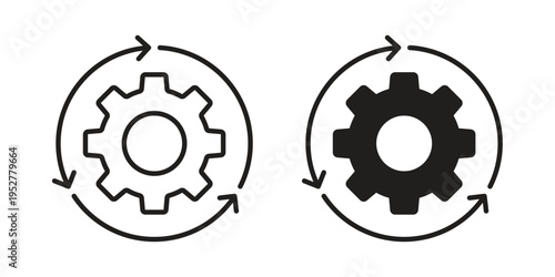 Operation icon Line Design Vector Illustration. Solid Black icons