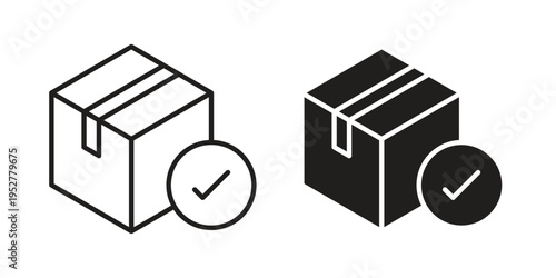 Order receive icon Line Design Vector Illustration. Solid Black icons
